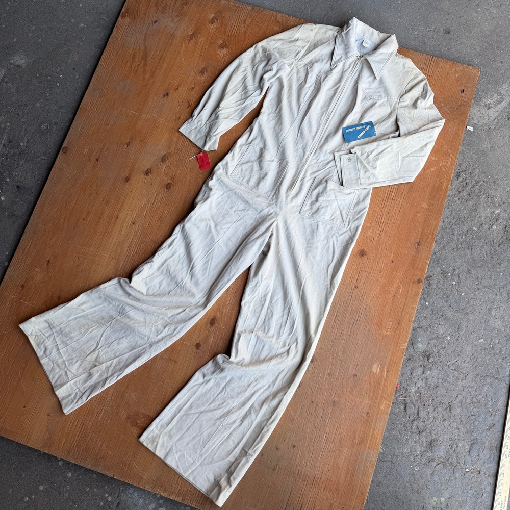 Suits Galore Women's Vintage Suede Galore Faux Suede Bell Bottom Jumpsuit 16